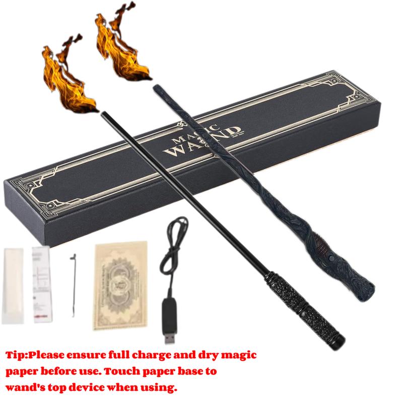 Magic Flame Wand – Real Fire Shooting Wizard Stick for Halloween, Christmas &amp; Party Tricks | Perfect Gift for Magicians, Cosplay &amp; TikTok Viral Videos